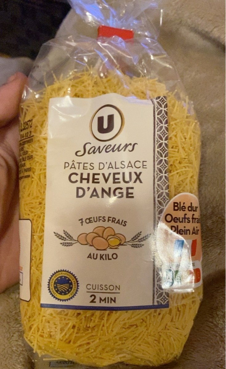 Pâtes cheveux d'ange IGP d'Alsace aux oeufs - Sachet 250g