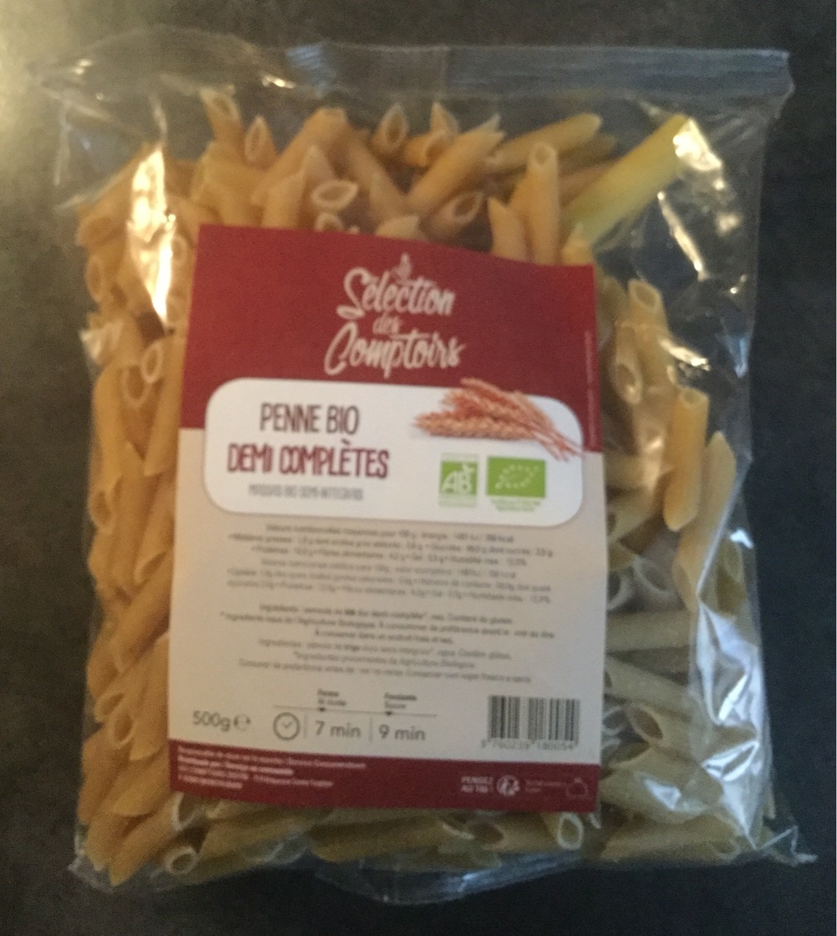 Penne bio demi complètes